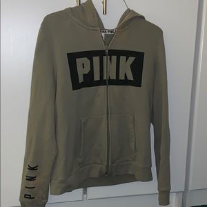 green PINK zip up